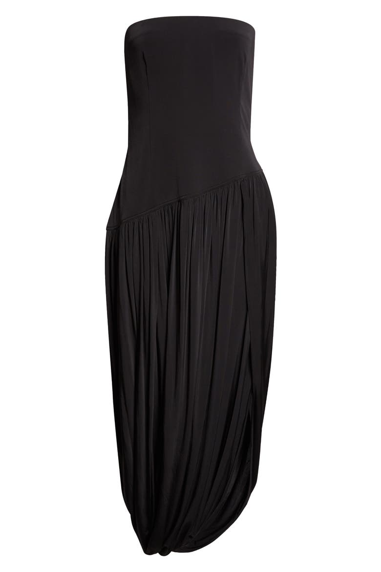 Bustier Jersey Gown, Alternate, color, NERO