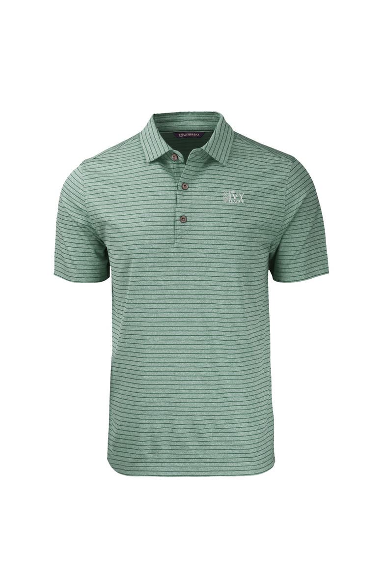 Cutter & Buck Men's Cutter & Buck  Heather Green Ivy League Tri-Blend Forge Eco Heather Stripe Stretch Recycled Polo, Alternate, color, Heather Green