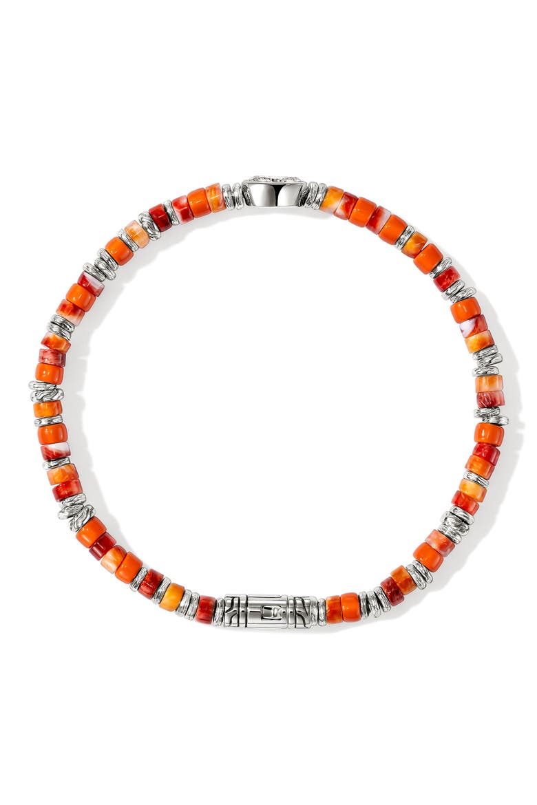 JH Lovestruck Diamond Heishi Bracelet, Alternate, color, ORANGE OYSTER SHELL