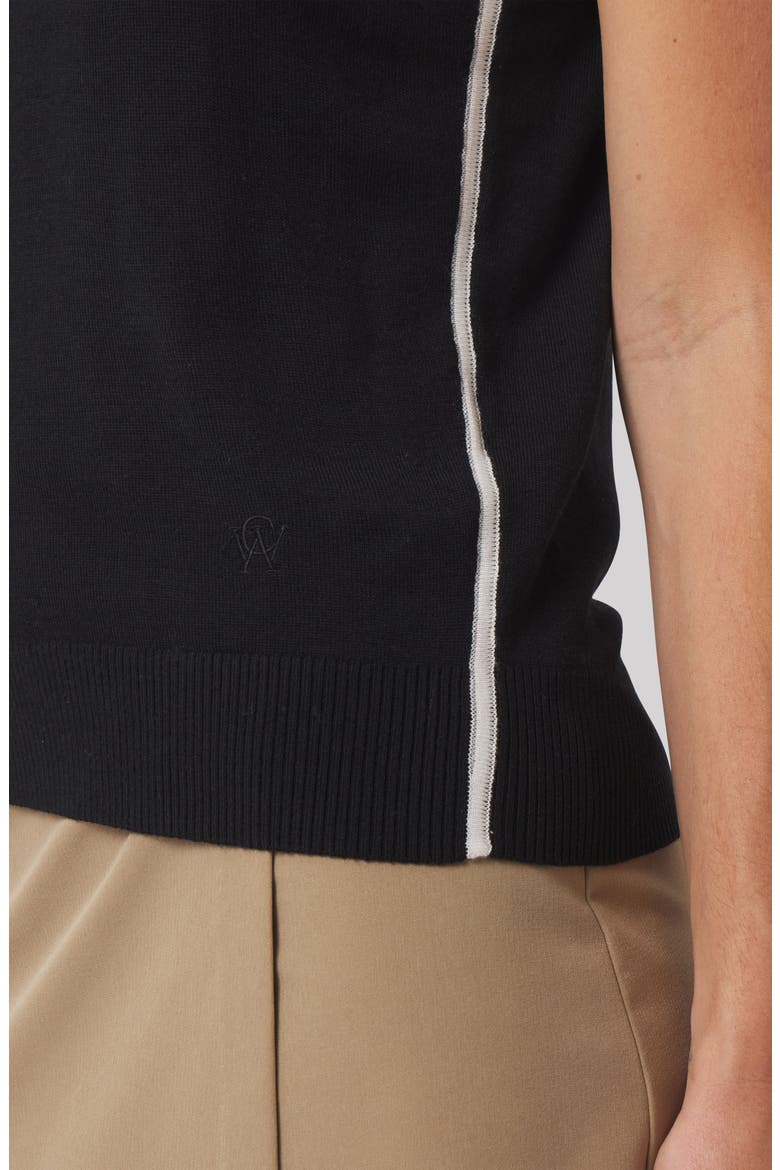 Lauren Extrafine Merino Wool Vest, Alternate, color, BLACK/ ANTIQUE WHITE