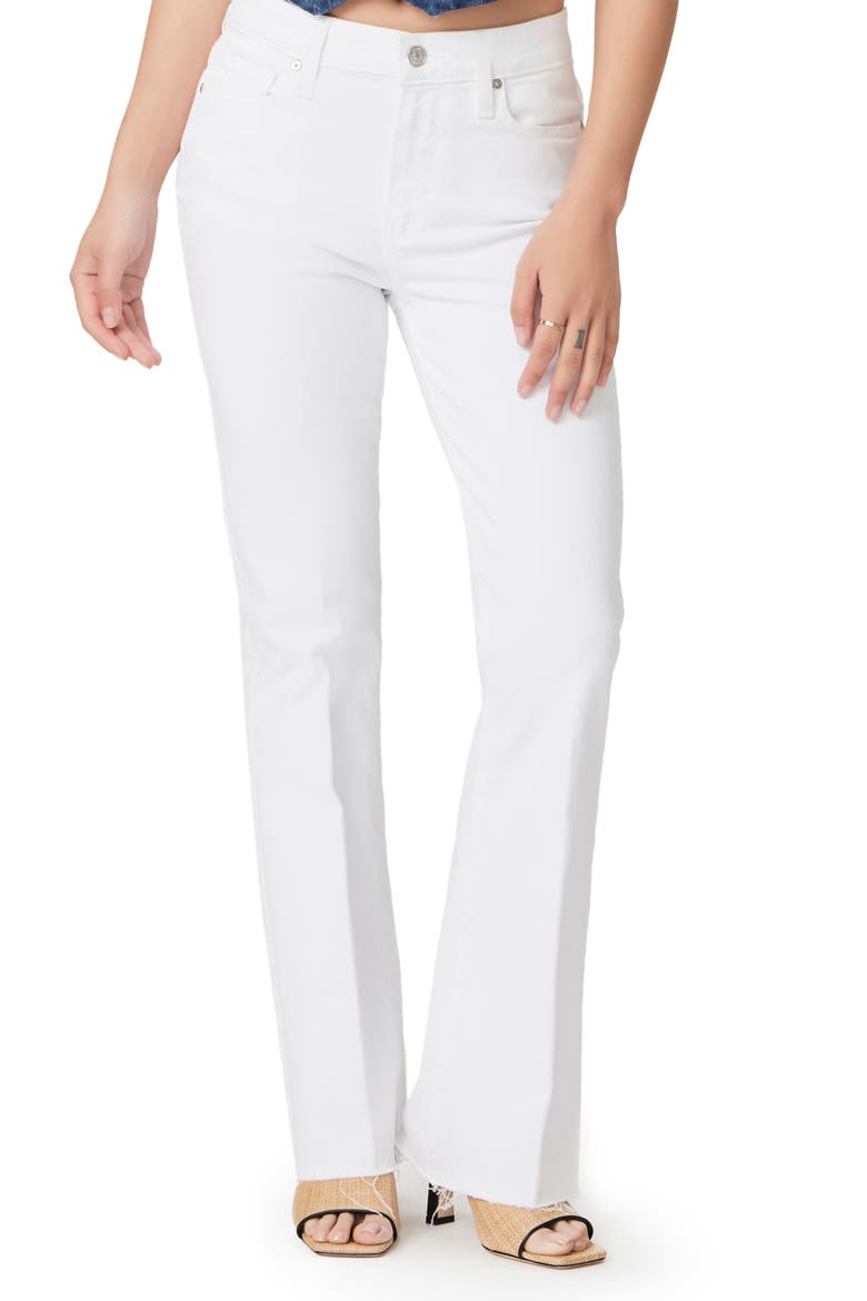 Laurel Canyon Raw Hem High Waist Bootcut Jeans, Alternate, color, CRSP WHT