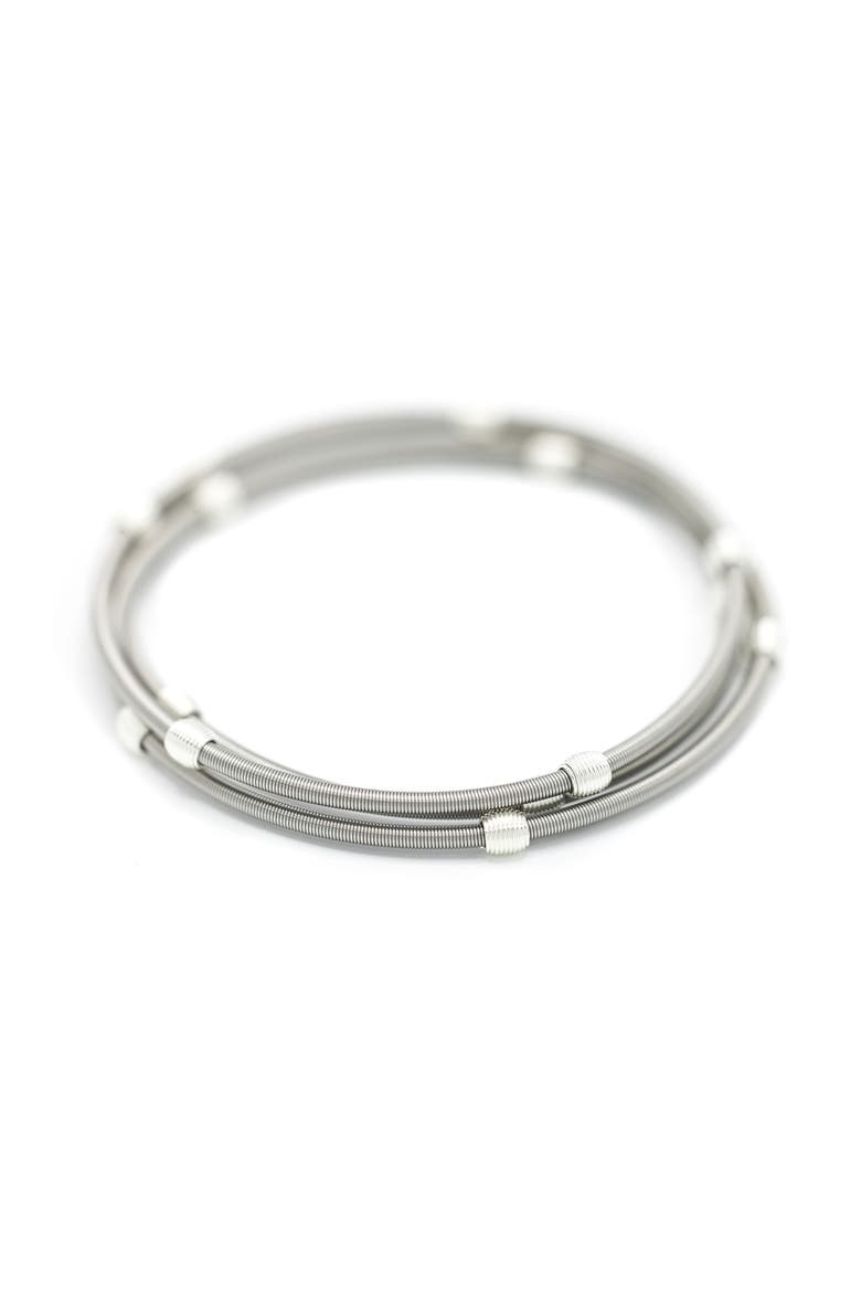 Stainless Steel Beaded Dia Bracelets, Main, color, Stainless Steel/Silver