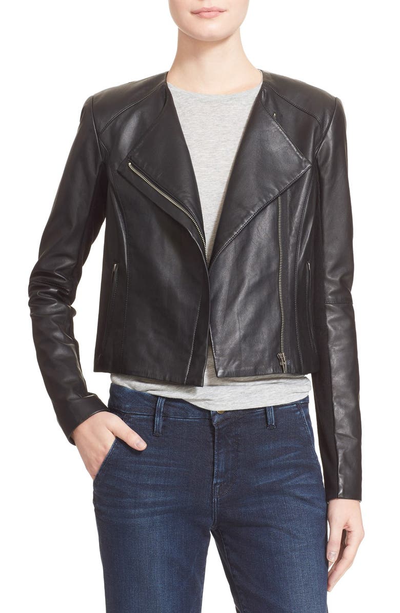 Veda 'Dali' Leather Jacket, Main, color, 