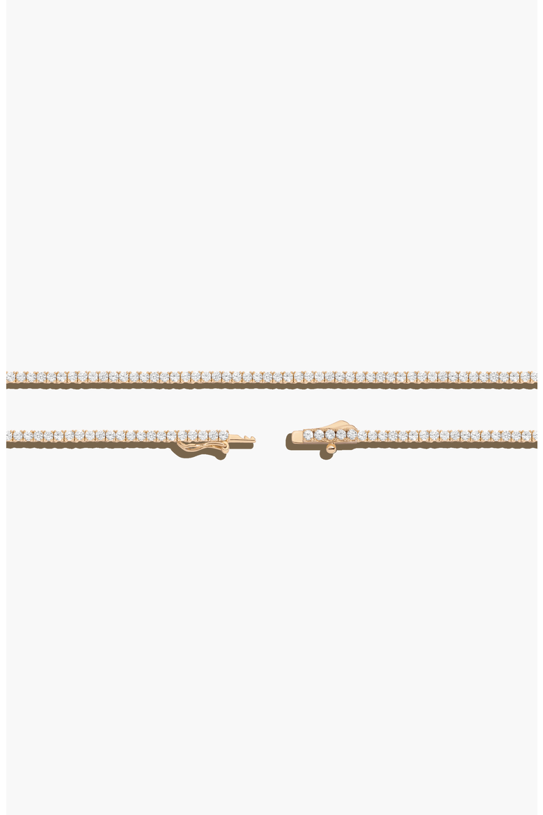Lab Grown White Sapphire Tennis Necklace, Alternate, color, Yellow Vermeil