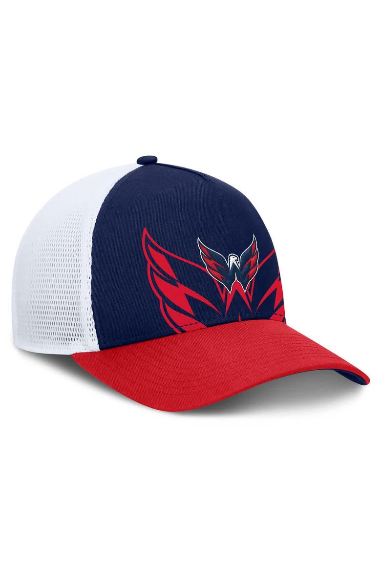 FANATICS Men's Fanatics Navy/Red Washington Capitals Authentic Pro A-Frame Rink Adjustable Hat, Alternate, color, Navy