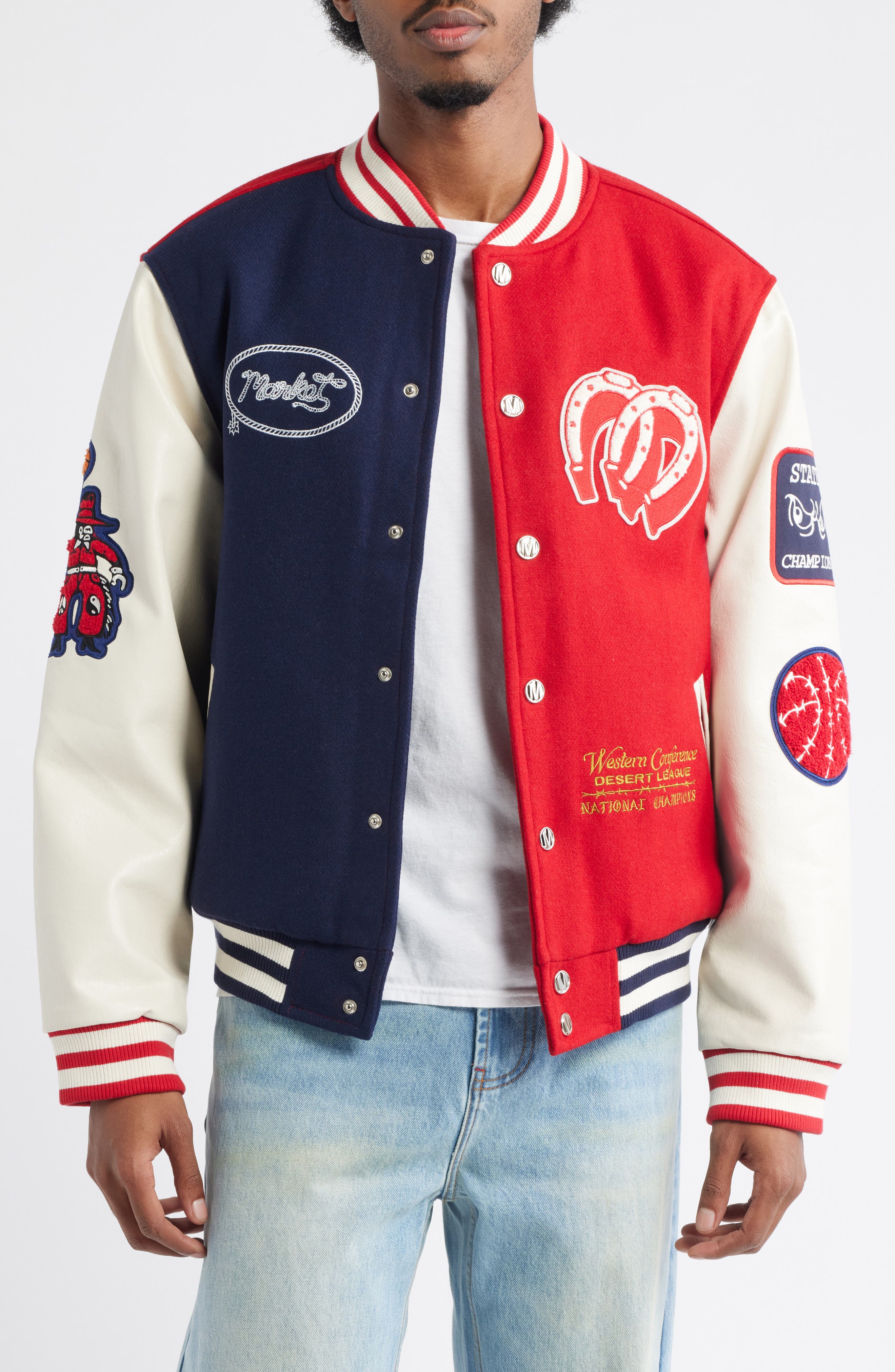 Market Old West Varsity Jacket In Blue
