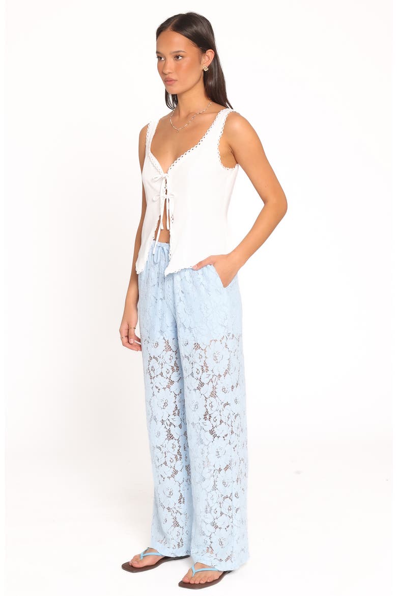 Sabina Lace Wide Leg Pants, Alternate, color, BABY BLUE