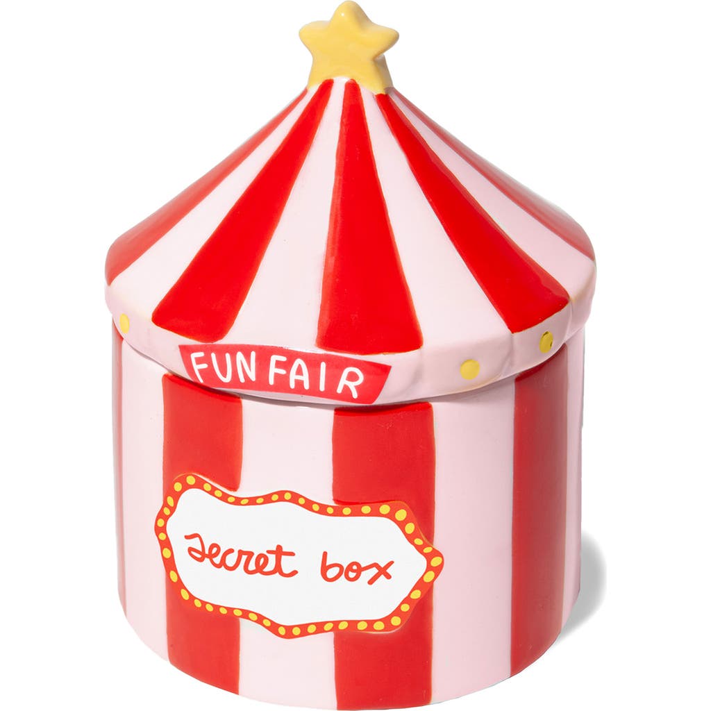 Doiy Funfair Ceramic Storage Box In Red