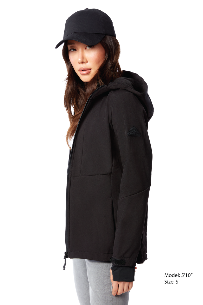 Mackenzie - Women's Fleece Lined Softshell Windbreaker, Alternate, color, BLACK