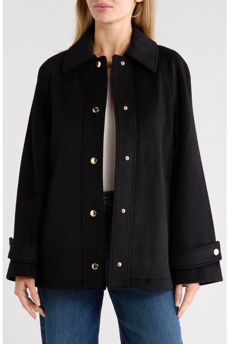 Short Button Front Jacket, Alternate, color, BLACK