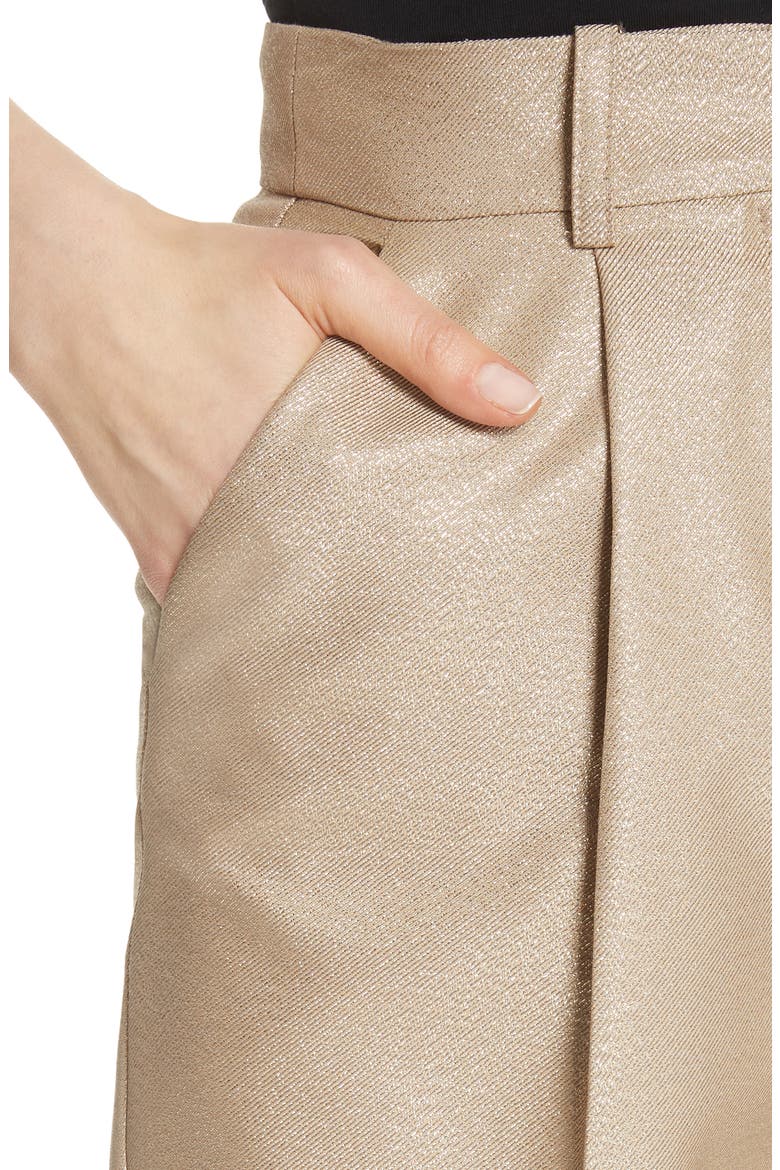 Metallic Crop Pants, Alternate, color, GOLD