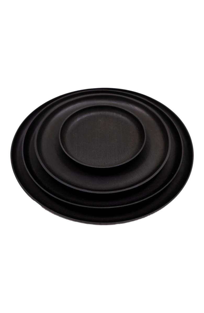 Chechen Wood Design Rosa Morada Wooden Base Platter, Main, color, Black