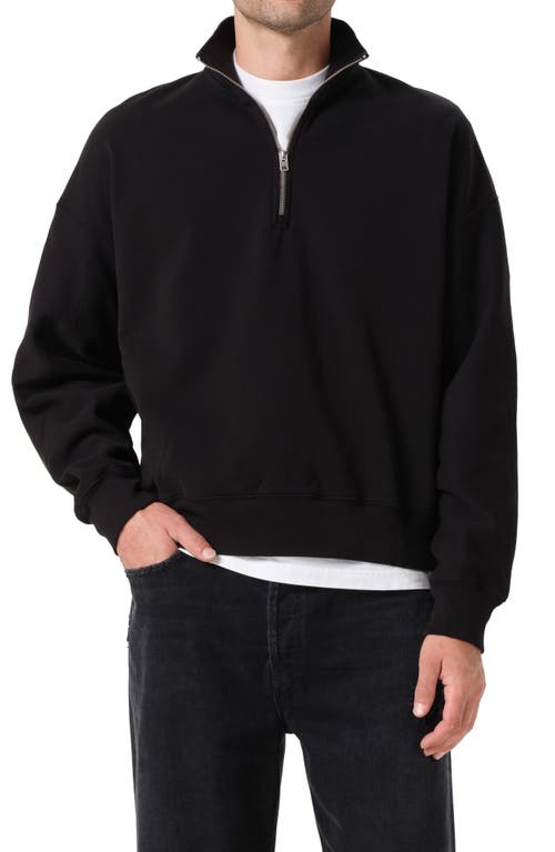 Agolde Idris Quarter Zip Pullover In Black