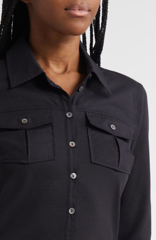 Cinq À Sept Cinq A Sept Lyric Long Sleeve Poplin Top In Black