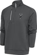 ANTIGUA Men's Antigua Pewter Milwaukee Bucks Metallic Logo Generation Quarter-Zip Top