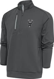 ANTIGUA Men's Antigua Pewter Milwaukee Bucks Metallic Logo Generation Quarter-Zip Top