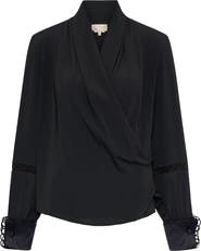 Maison Common Silk Blend Evening Blouse With Sequins Macram