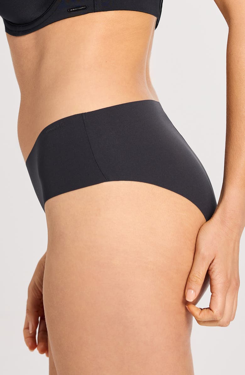 SAVAGE X FENTY Microfiber No-Show Hipster Briefs, Alternate, color, Black Caviar