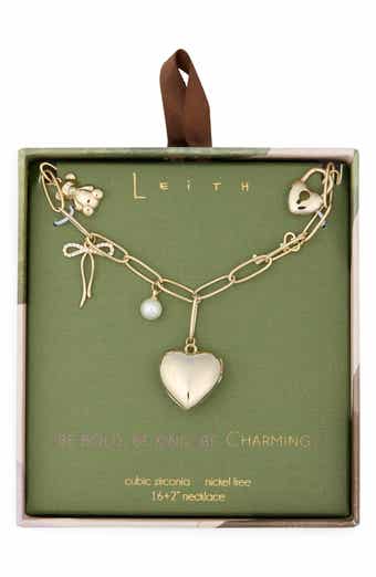 Leith Heart & Bow Charm Necklace