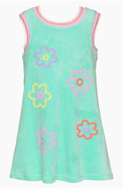 Kids' Flower Velour Dress
