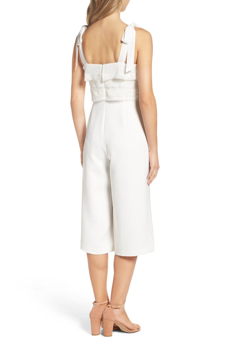 Popover Culotte Jumpsuit, Alternate, color, WHITE