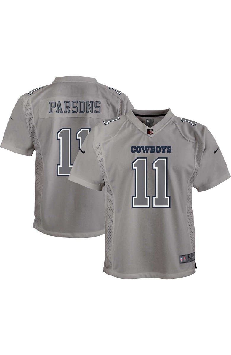 Nike Youth Nike Micah Parsons Gray Dallas Cowboys Atmosphere Game Jersey, Main, color, 