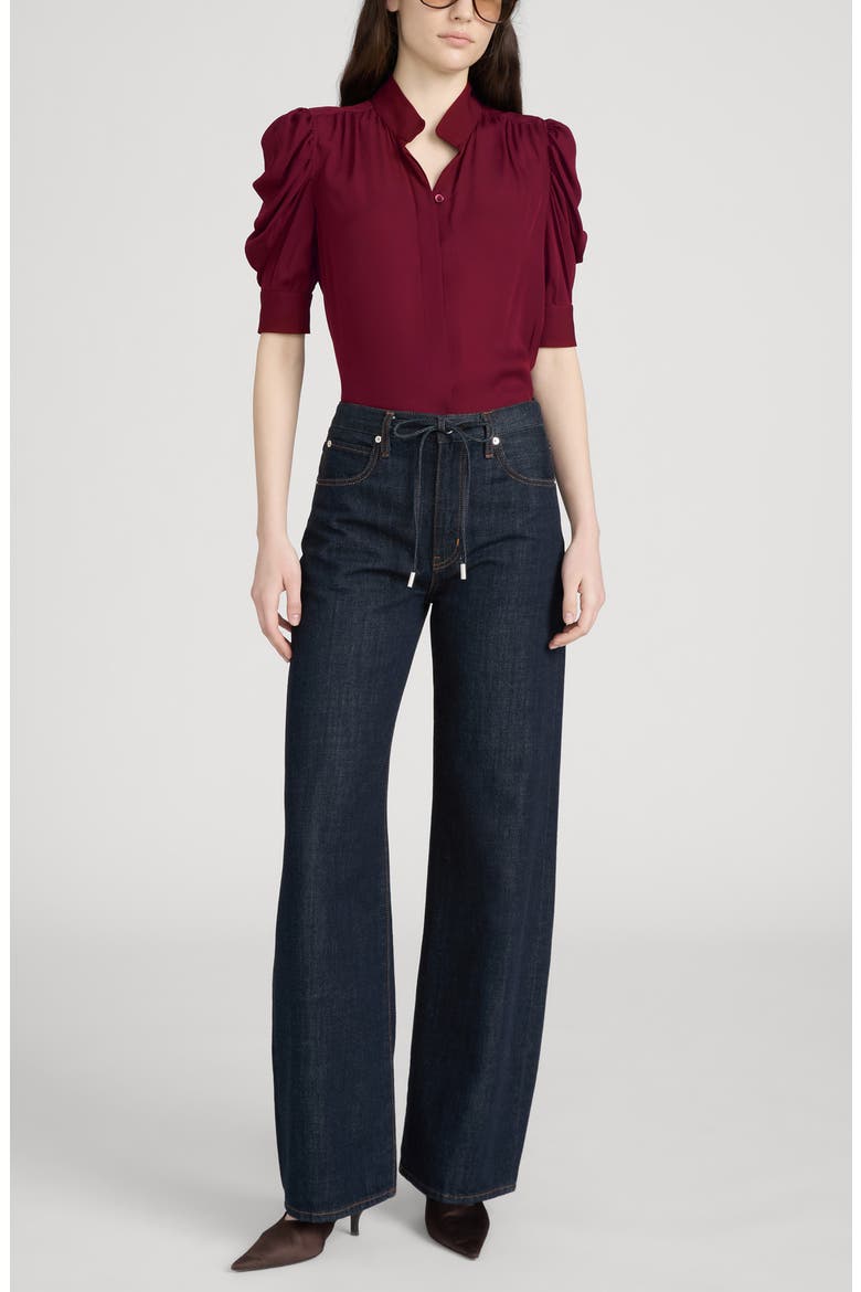 The Gillian Puff Sleeve Shirt, Alternate, color, GARNET