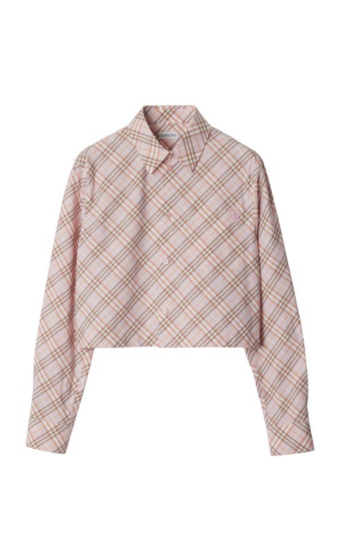 Burberry Vintage Check Cropped Buttoned Shirt In Floss