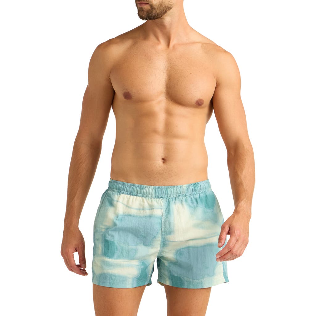 AUTO-REPLY™ Print 4-Inch Nylon Swim Trunks in Tidal Wave/Turqoise/aqua  product