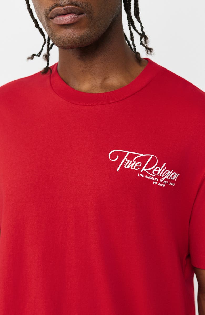 True Religion Ribbon Sketch Logo Graphic T-Shirt, Alternate, color, Trv Red