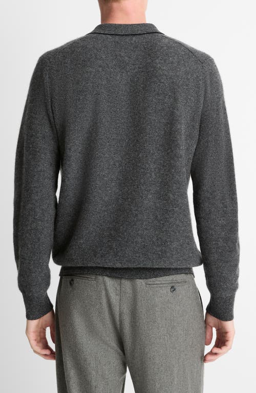 Vince Boiled Cashmere Johnny Collar Sweater In Gray