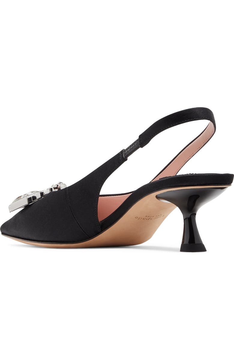 Kate Spade New York renata slingback pointed toe kitten heel pump, Alternate, color, Black