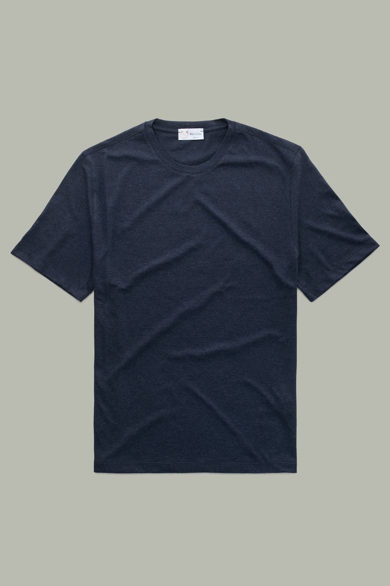 Short Sleeve Crew Cotton Cashmere Jersey Tee, Main, color, Blue