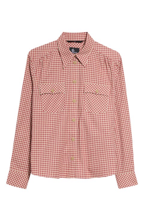 Gingham Cotton Snap-Up Shirt