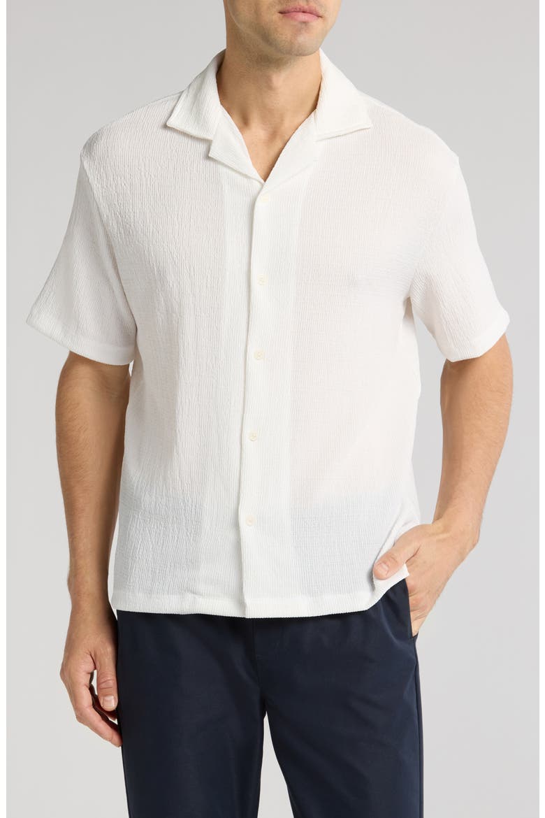 Textured Short Sleeve Shirt, Main, color, WHITE