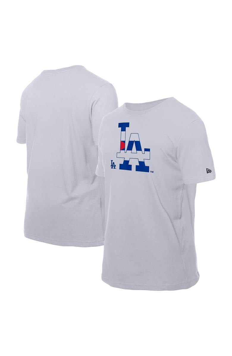 New Era Men's New Era White Los Angeles Dodgers Cuban Flag Logo T-Shirt, Main, color, White
