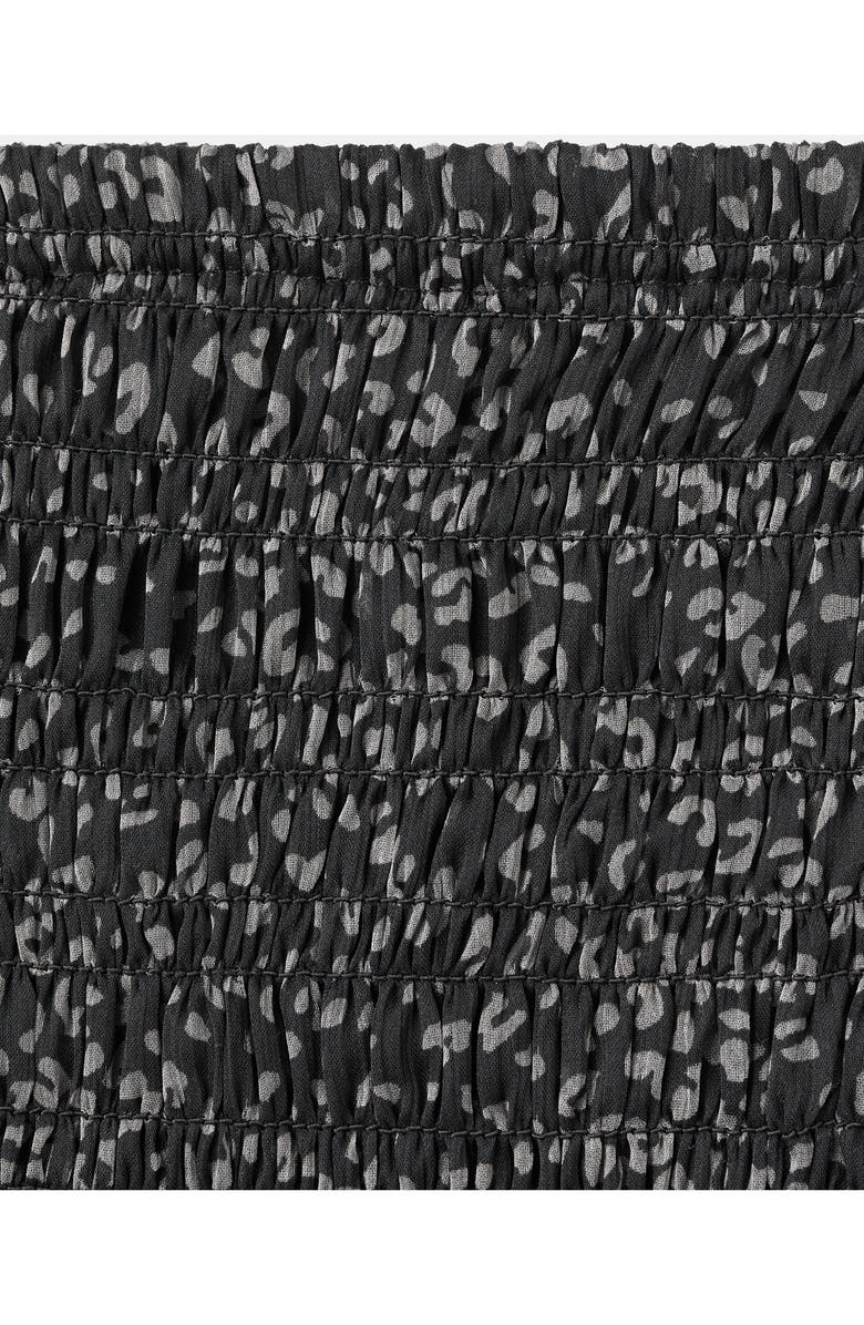 MANGO TEEN Leopard Ruffle Miniskirt, Alternate, color, Black