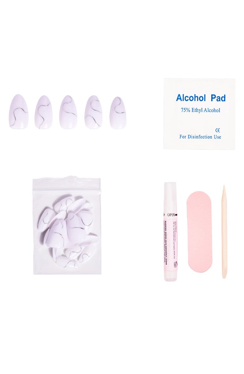 GLAMNETIC Silent Night Short Almond Press-On Nails Set $20 Value, Alternate, color, Silent Night