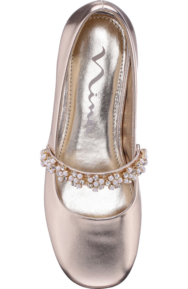 Nina Kids' Joansie Flat, Alternate, color, Light Gold Metallic
