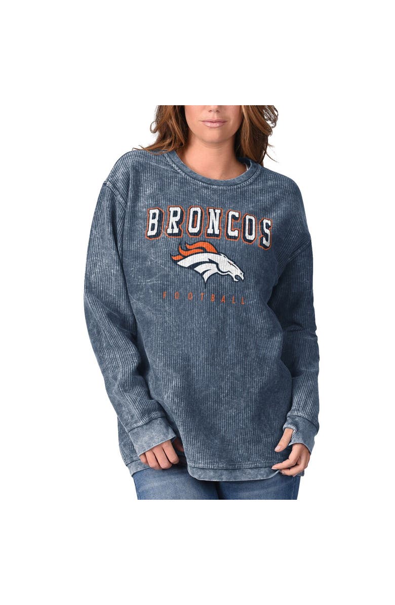 G-III 4HER BY CARL BANKS Women's G-III 4Her by Carl Banks Navy Denver Broncos Comfy Cord Pullover Sweatshirt, Alternate, color, Navy