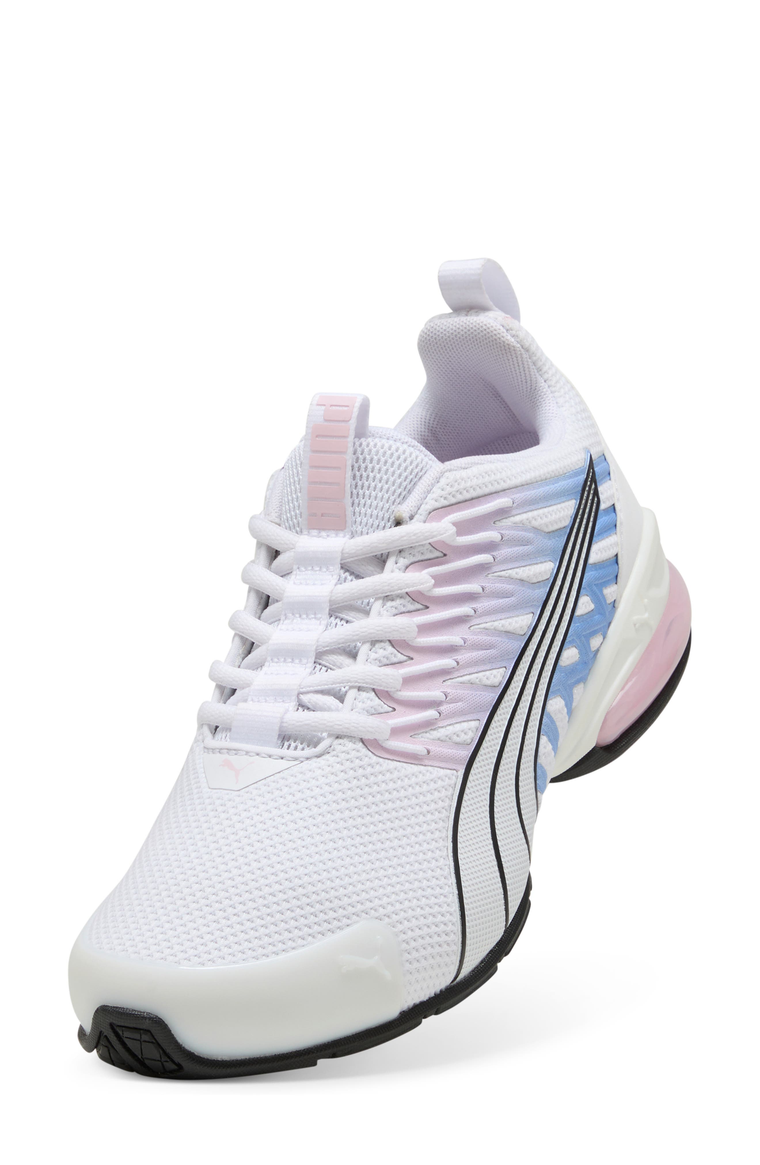 Voltaic Eco Sneaker, Alternate, color, PUMA WHITE/ BLACK/ PINK