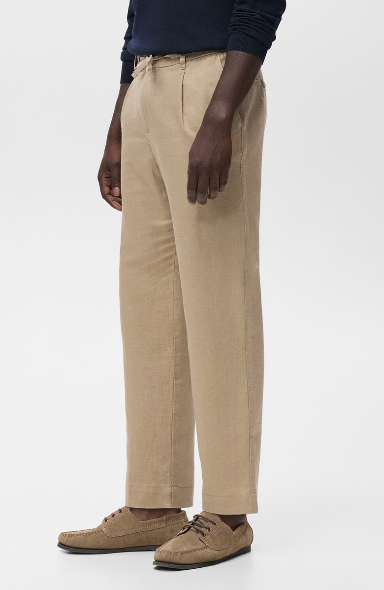 MANGO Slim Fit Drawstring Pants, Alternate, color, Beige