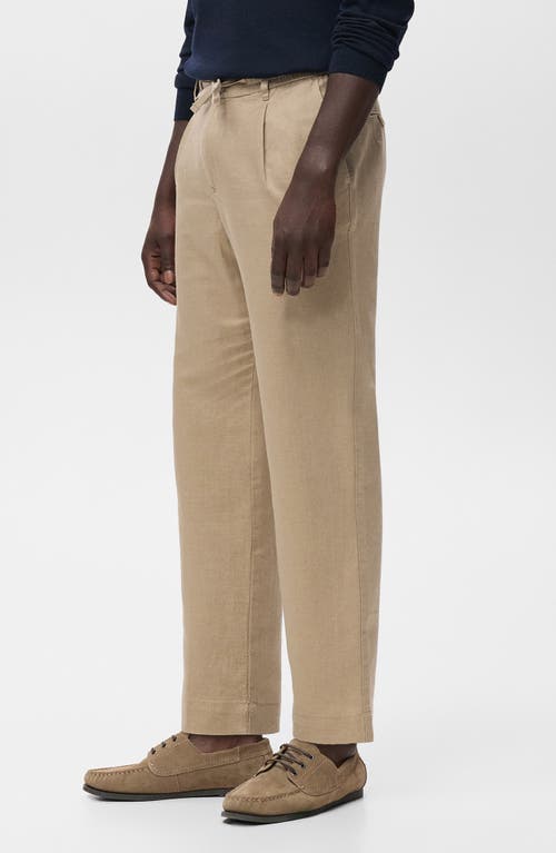 Mango Slim Fit Drawstring Pants In Neutral