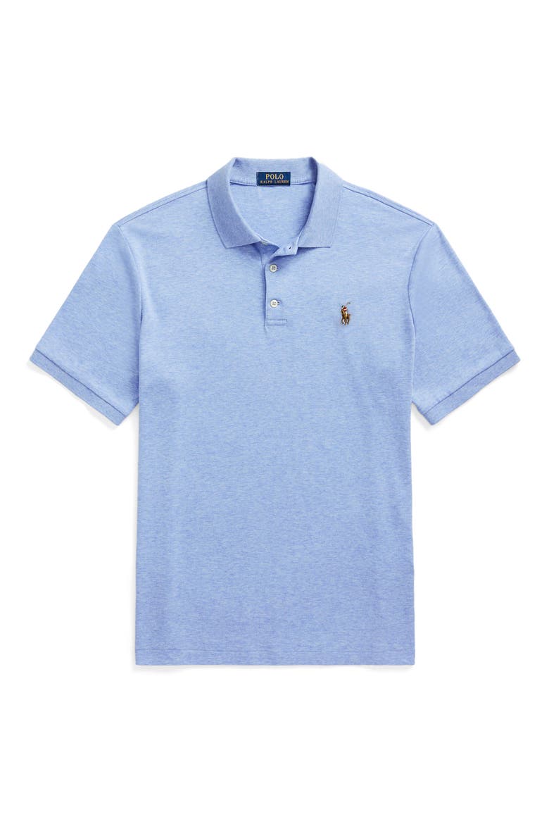 Solid Cotton Jersey Polo, Alternate, color, BLUE HTR