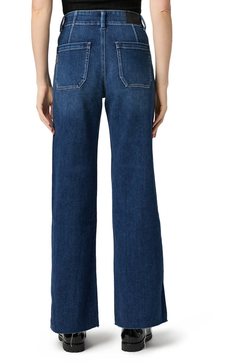 PAIGE Anessa High Waist Raw Hem Wide Leg Jeans, Alternate, color, Live Forever