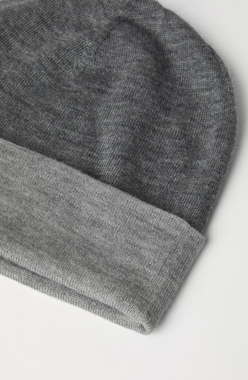 Brunello Cucinelli Cashmere And Silk Beanie In Dark Grey