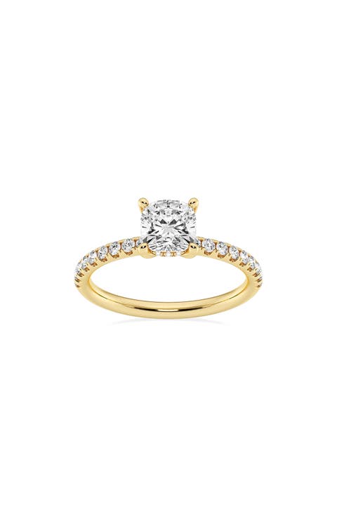Cushion Cut Lab Created Diamond Ring - 1.33ctw