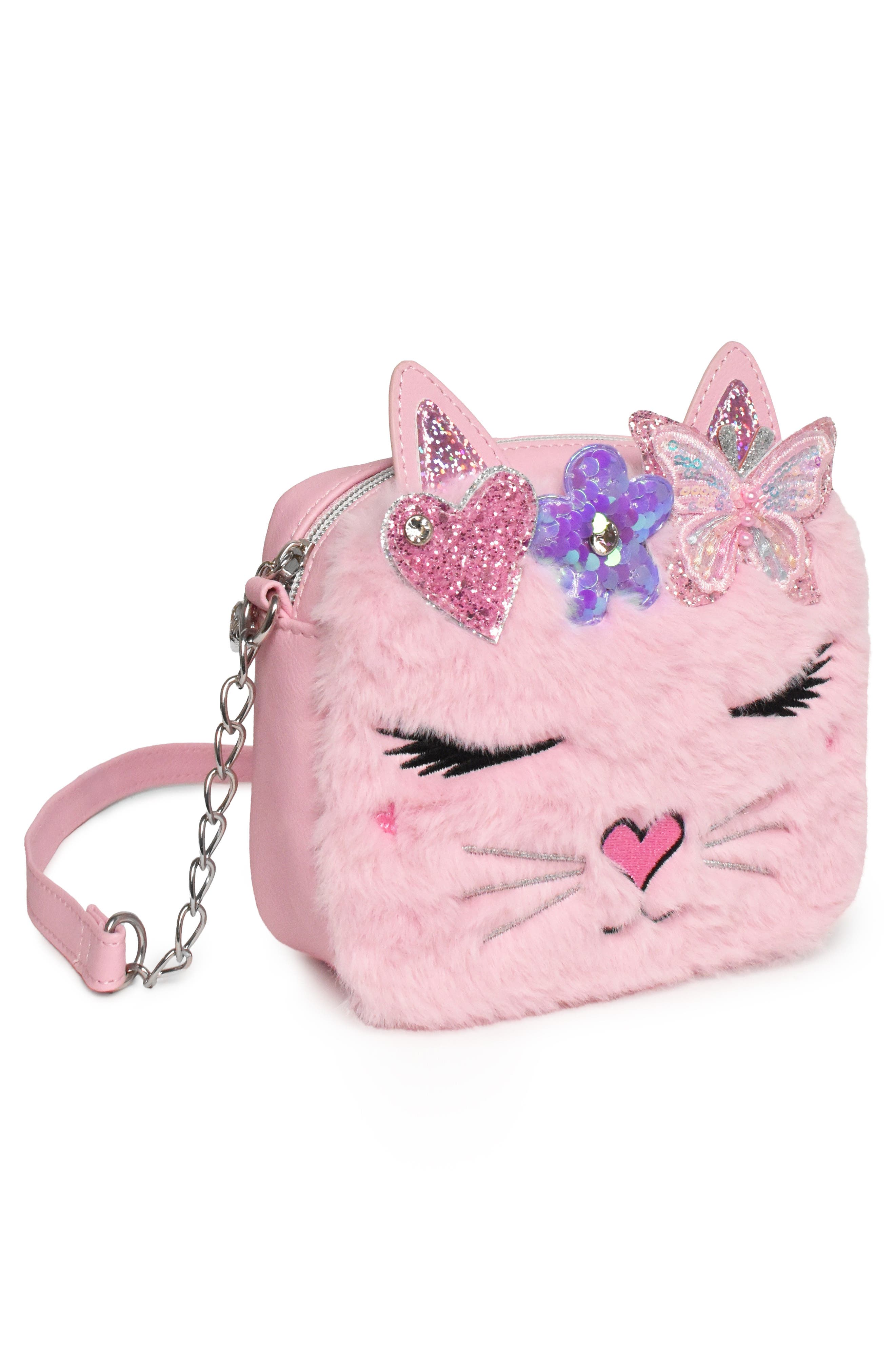 Kids' Bella Faux Fur Crossbody Bag, Alternate, color, COTTON CANDY