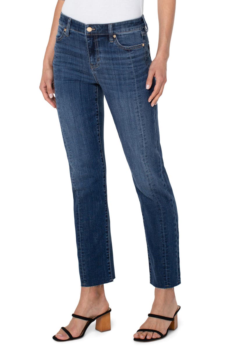 Liverpool Los Angeles Kennedy Seamed Raw Hem Straight Leg Jeans, Alternate, color,