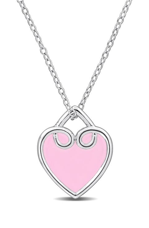 Enamel Heart Pendant Necklace
